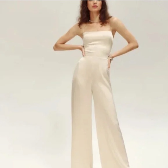 Reformation Sage Silk Jumpsuit in Ivory 🕊️🤍 - Picture 2 of 11